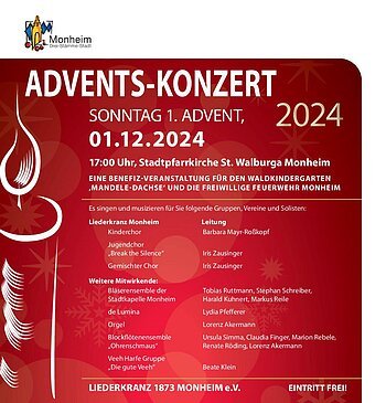 Adventskonzert 1.12.2024 in Monheim