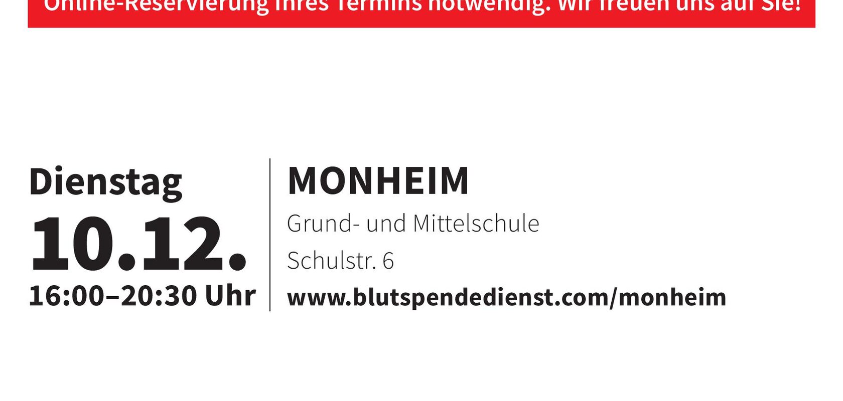 Blutspende Monheim 10.12.2024