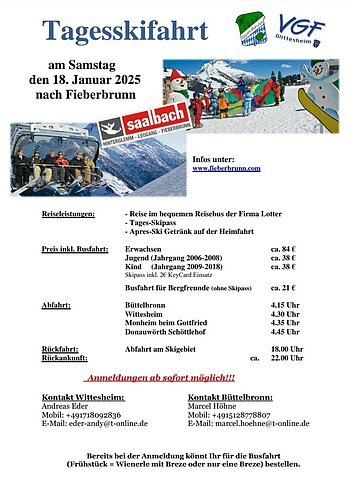 Tages-Skifahrt VGF Wittesheim 18.01.2025